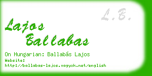 lajos ballabas business card